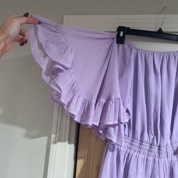 Lilac Off The Shoulder Romper - Picture 2 of 3